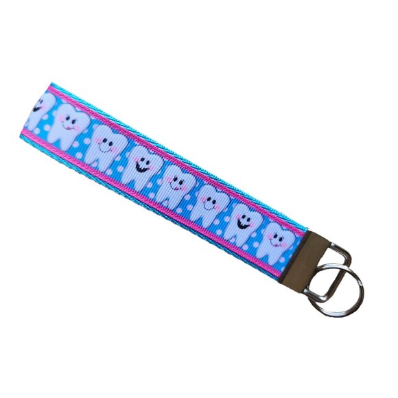 Handmade  tooth fairy wristlet, dentist dental hygienist key fob - Picture 1 of 3